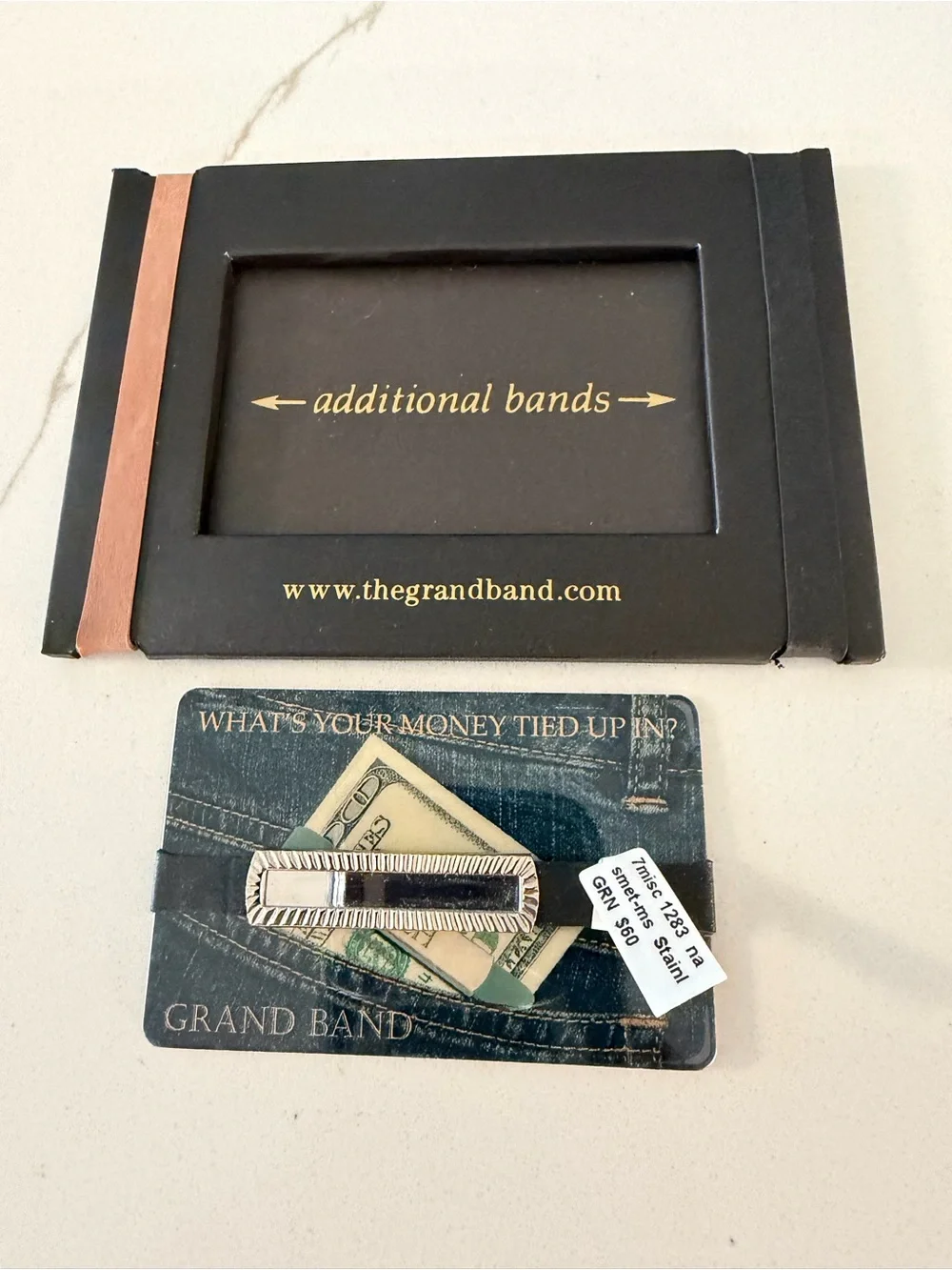 Grand Band Money Clip Card Holder 2 extra straps